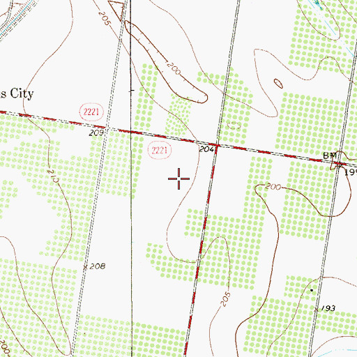 Topographic Map of South Fork Colonia, TX