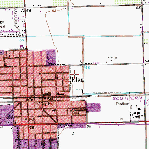 Topographic Map of Salinas-Hinojosa Colonia, TX