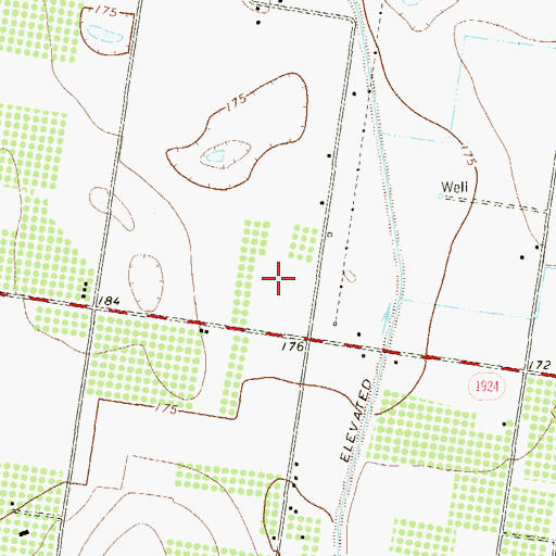 Topographic Map of Los Ebanos Estates Colonia, TX