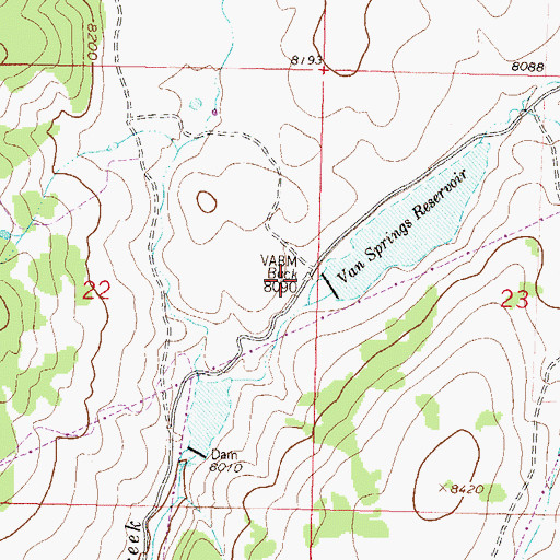 Topographic Map of Von Springs Number 2 Dam, CO
