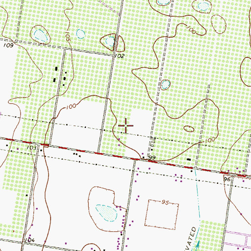Topographic Map of Hoehn Estates Colonia, TX