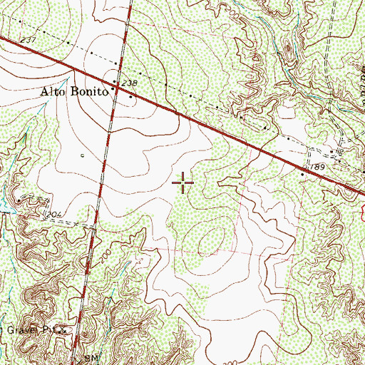 Topographic Map of East Alto Bonito Colonia, TX