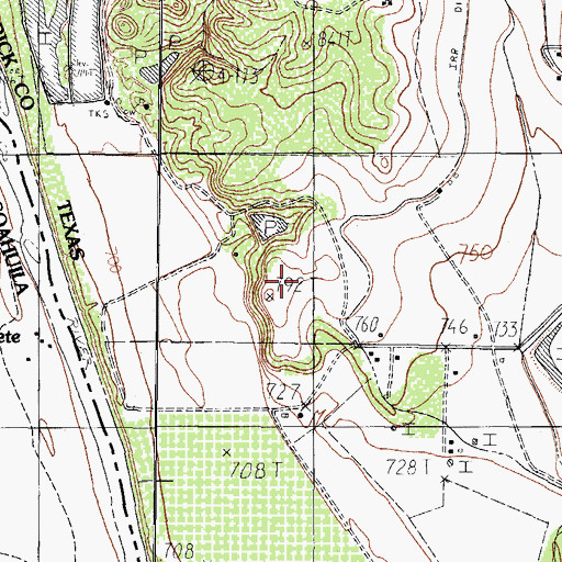 Topographic Map of Paisano Heights Colonia, TX