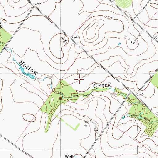 Topographic Map of Sandy Bluff Colonia, TX
