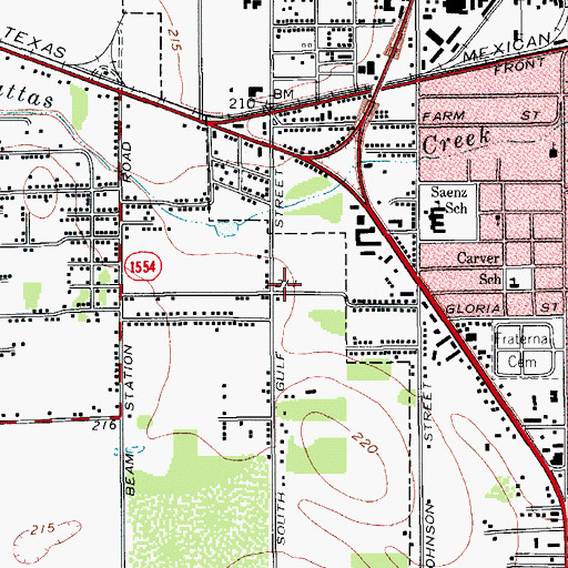 Topographic Map of Sanchez Addition Colonia, TX