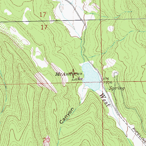 Topographic Map of Baxter Dam, CO