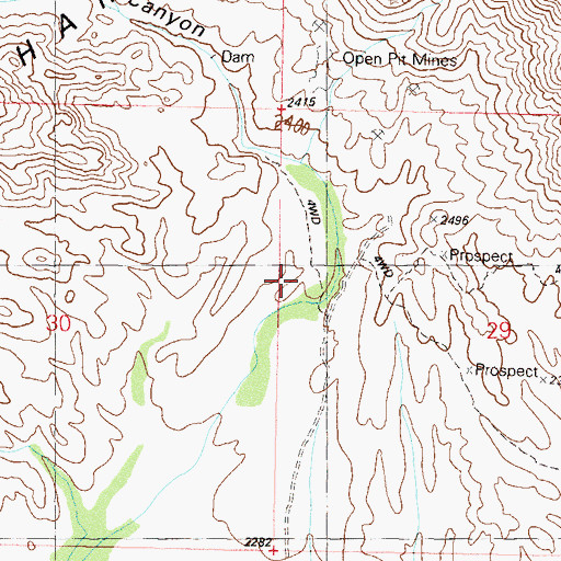 Topographic Map of Browns Canyon, AZ