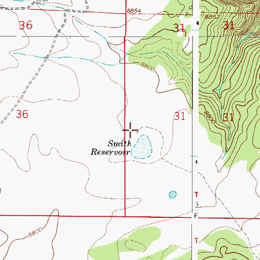 Topographic Map of Mosco Reservoir, CO