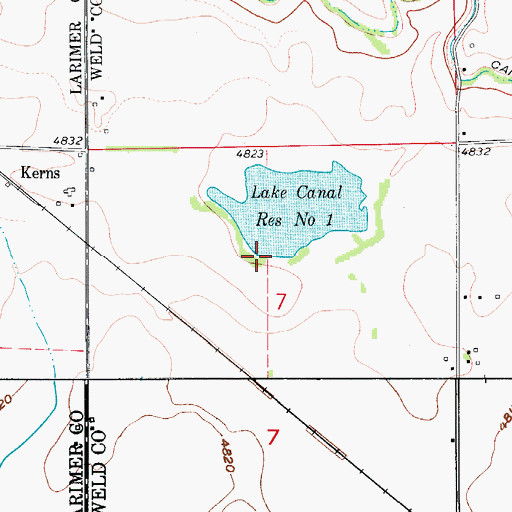 Topographic Map of Lake Canal Number 1 Dam, CO
