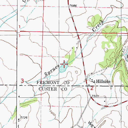 Topographic Map of Hook Dam, CO