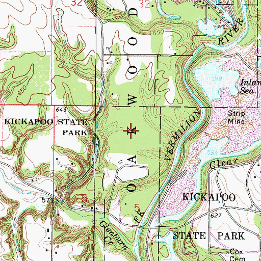 Topographic Map of Middle Fork Woods Nature Preserve, IL