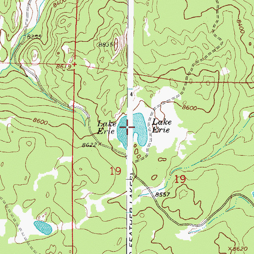 Topographic Map of Erie Lake Dam, CO