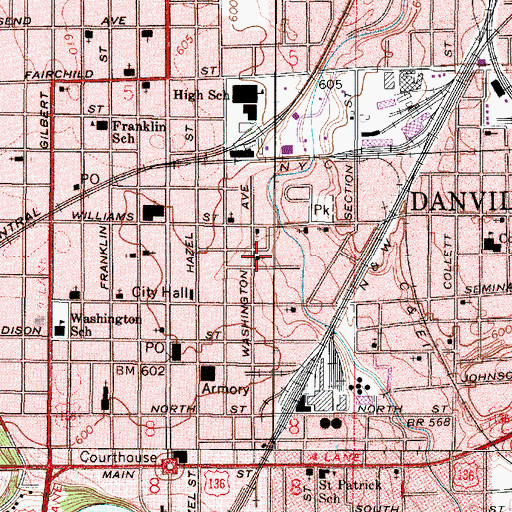 Topographic Map of Saint Paul Baptist Church, IL