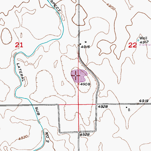 Topographic Map of Olds Reservoir, CO