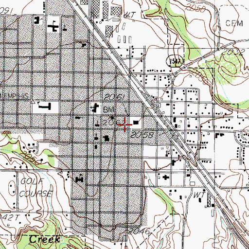 Topographic Map of Hall County Heritage Hall, TX