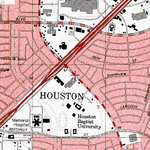 Topographic Map of Museum of American Architecture and Decorative Arts, TX