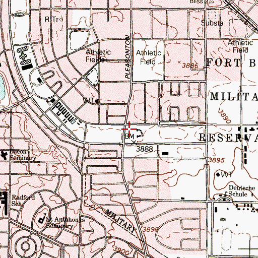 Topographic Map of Fort Bliss Museum, TX