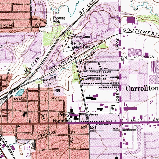 Topographic Map of A W Perry Homestead Museum, TX