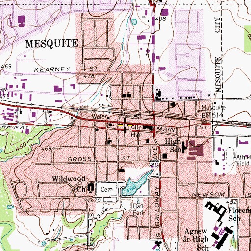 Topographic Map of Light Crust Doughboys Hall of Fame Museum, TX