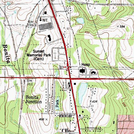 Topographic Map of Millards Crossing, TX