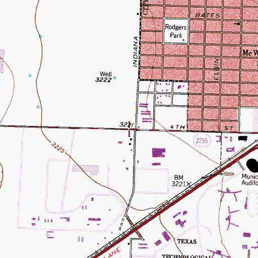 Topographic Map of Lubbock Lake Landmark - Museum of Texas Tech University, TX