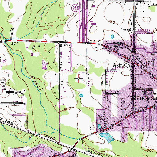 Topographic Map of Tyrrell Historical Library, TX