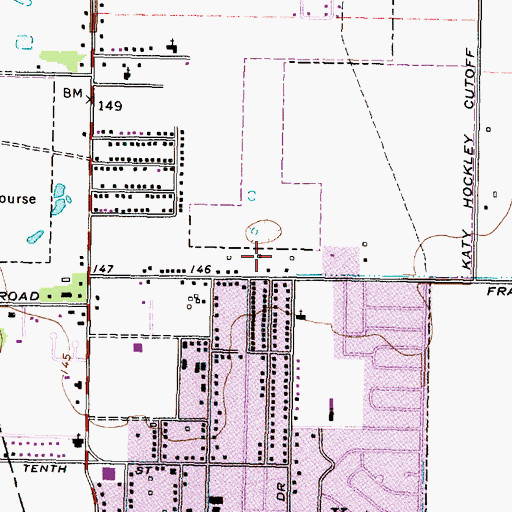 Topographic Map of Katy Branch Library, TX