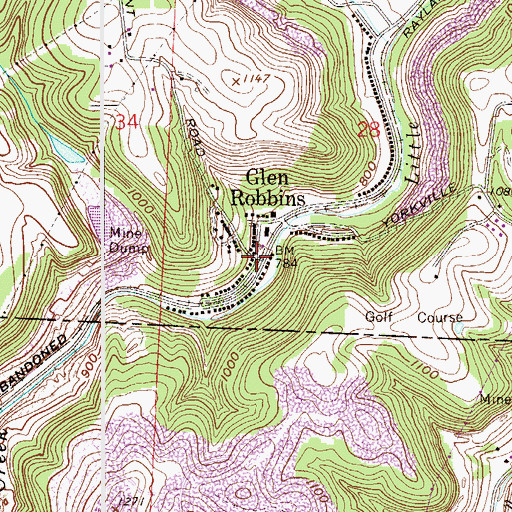 Topographic Map of Glen Robbins Post Office (historical), OH