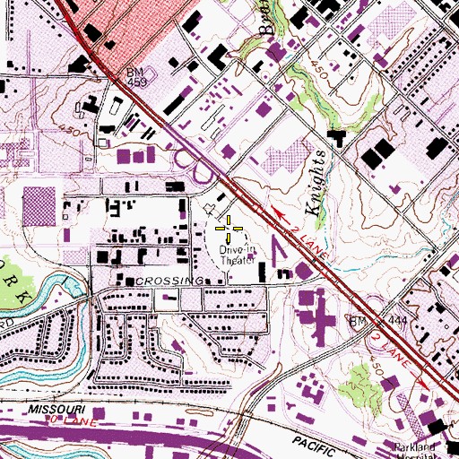Topographic Map of Lifecare Hospital of Dallas (historical), TX