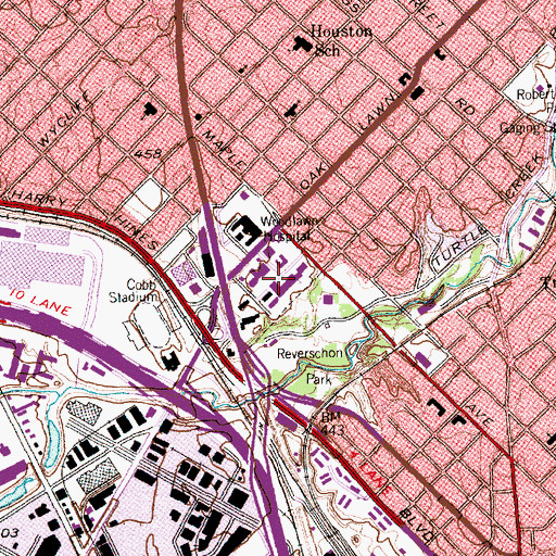 Topographic Map of Texas Scottish Rite Hospital for Children, TX