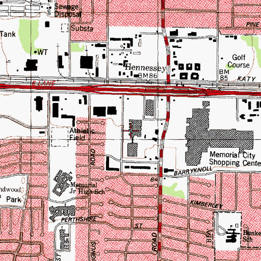 Topographic Map of Memorial Hermann Memorial City Medical Center, TX
