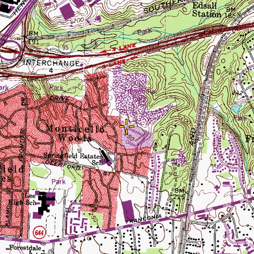 Topographic Map of York manor, VA