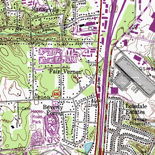 Topographic Map of Villa Del-Ray, VA