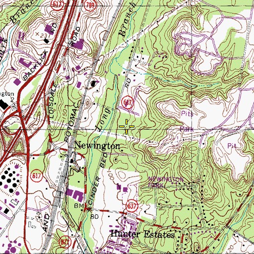 Topographic Map of Allen Industrial Park, VA