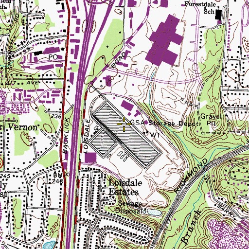 Topographic Map of General Services Administration Storage Depot, VA