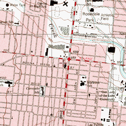 Topographic Map of Saint Judes Catholic Church, TX