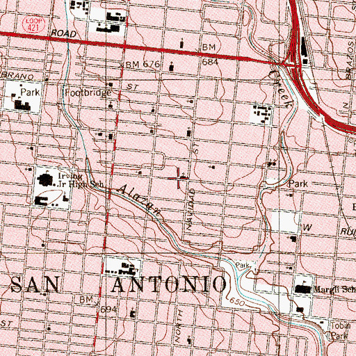 Topographic Map of Mount Carmel Missionary Baptist Church, TX