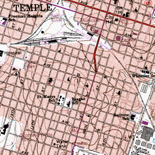 Topographic Map of Goodwill Mexican Baptist Church, TX