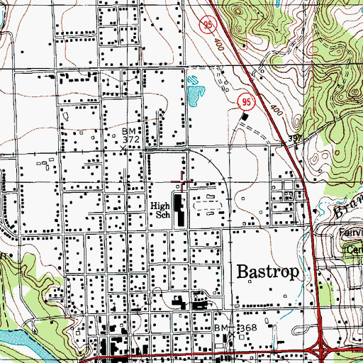 Topographic Map of Dorcas Chapel Primitive Baptist Church, TX