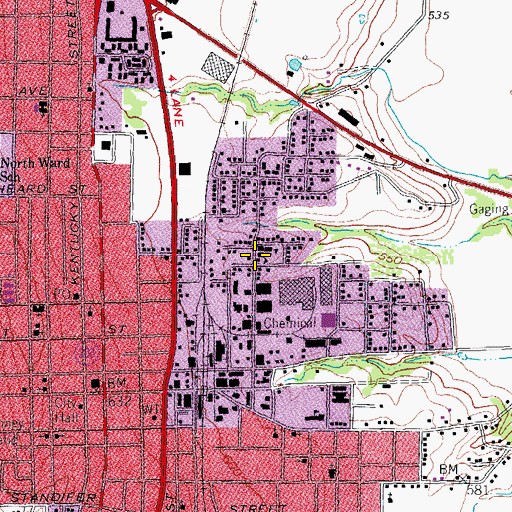 Topographic Map of Community Baptist Church, TX
