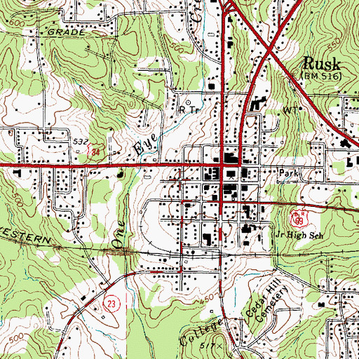 Topographic Map of First Congreational Methodist Church, TX