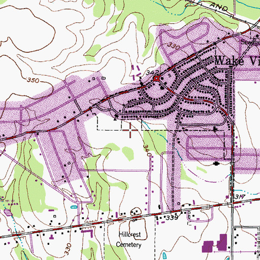 Topographic Map of First Baptist Church of Wake Village, TX