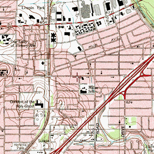 Topographic Map of Cumberland Presbyterian Church of America, TX