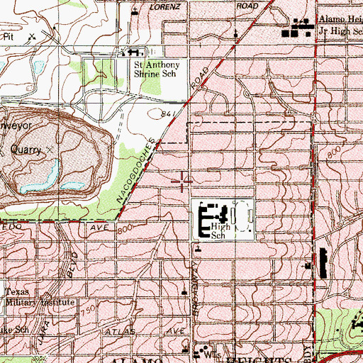 Topographic Map of Mission Presbytery Church, TX