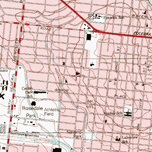 Topographic Map of Bethel Presbyterian Church, TX