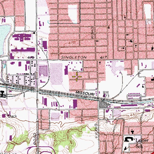 Topographic Map of Peaceful Hope Baptist Church, TX
