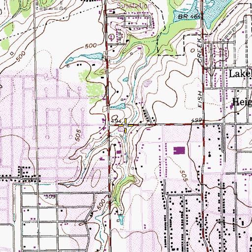Topographic Map of New Hope Baptist Church of Grand Prairie, TX