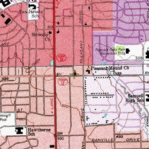 Topographic Map of Nazareth Missionary Baptist Church, TX