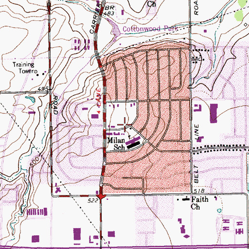 Topographic Map of Inglewood Baptist Church, TX