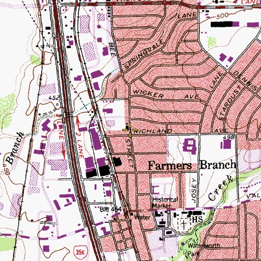 Topographic Map of Faith Temple Baptist Church, TX
